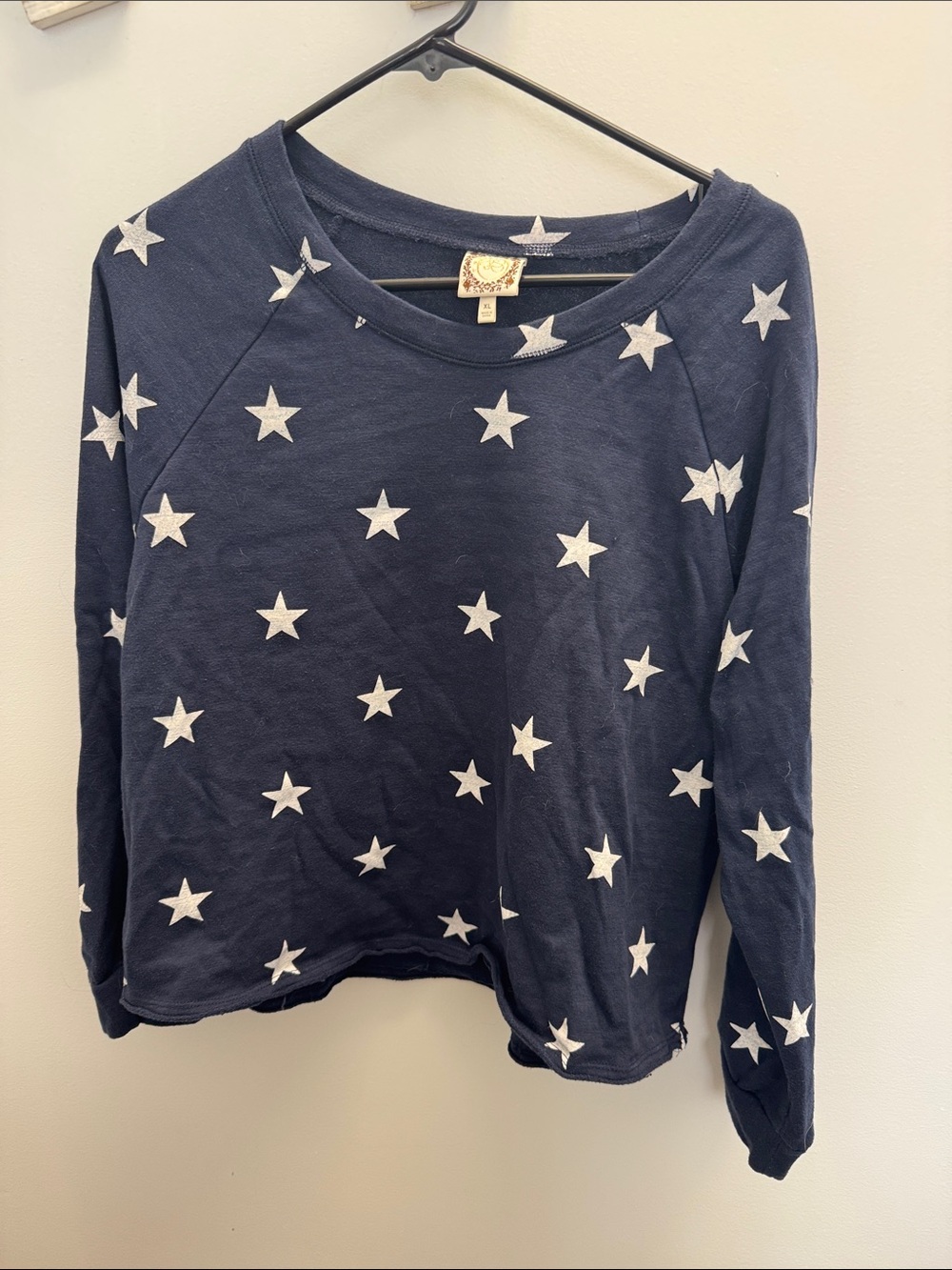 Women's Navy Star Print Pullover Sweatshirt